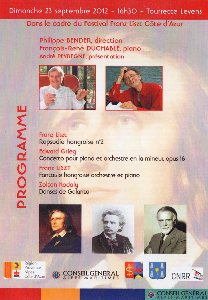 Programme du festival Liszt